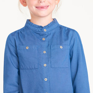 Vestido camisa niña con cinturón trenzado 