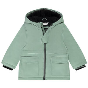 Parka de goma repelente con forro de sherpa para bebé niño 