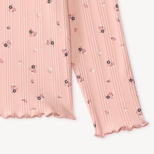 Camiseta de manga larga para niña con estampado floral 