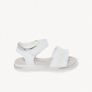 Sandalias blancas con tiras drapeadas niña 