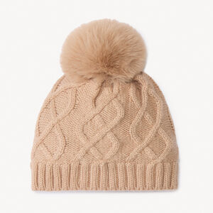 Gorro con pompón de punto para bebé niña 