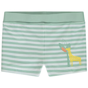 Bóxer de baño a rayas con estampado de jirafa para bebé niño 