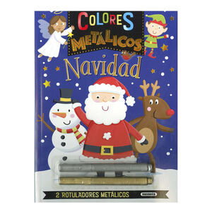 Libro para colorear Colores metálicos Navidad +4años 