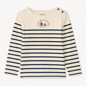 Camiseta de rayas de manga larga para niño 