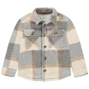 Chaqueta de cuadros en sherpa para niño 