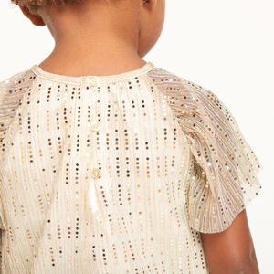 Robe de fiesta con mangas cortas brillante niña bebé 