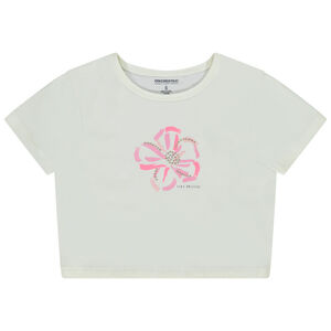 Camiseta manga corta print fantasía con relieve para niña 