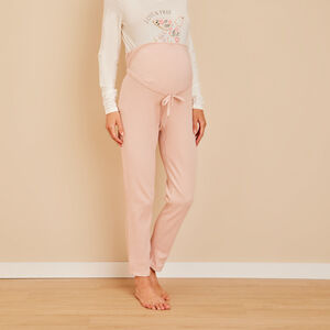 Pantalon de pyjama en rib pointelle de grossesse 