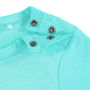 Conjunto camiseta print cocodrilo y bermudas print peces 