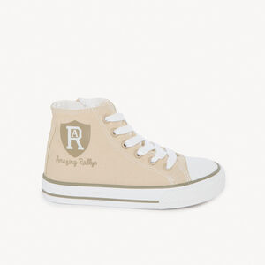 Zapatillas altas con cremallera de tela con estampado de escudo niño 