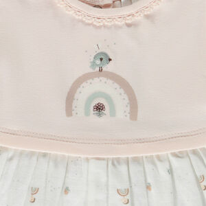 Vestido efecto 2 en 1 estampado arcoíris para bebé niña 