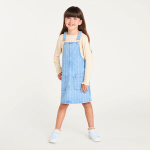Vestido de tirantes para niña de denim 
