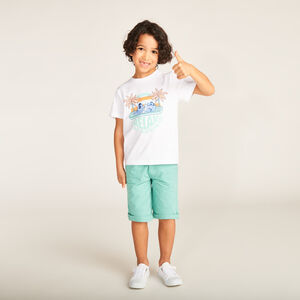 Camiseta de manga corta con estampado en relieve de Stitch de Disney para niño. 