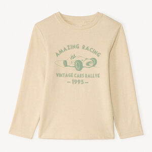 Camiseta de manga larga con estampado de automóviles para niño 