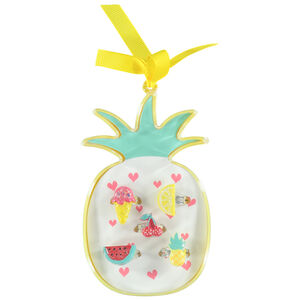 Lote de 5 anillos de fantasía con caja piña para niña 