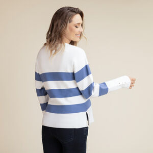 Pull rayé en maille coupé-cousu pour femme 