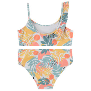 Maillot de baño 2 piezas con volantes y estampado tropical niña 
