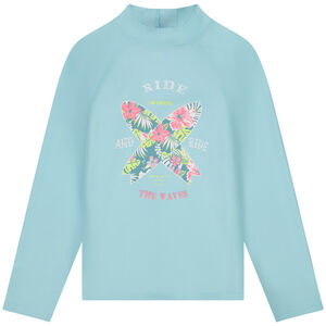 Camiseta de manga larga anti-UV SPF 50+ con estampado de surf para niña 