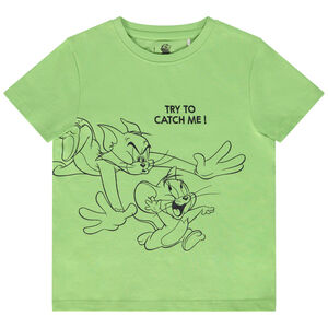 Camiseta de manga corta de jersey con estampado de Tom & Jerry para niño 