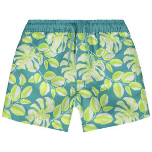 Short de bain en microfibre imprimé feuilles pour garçon 