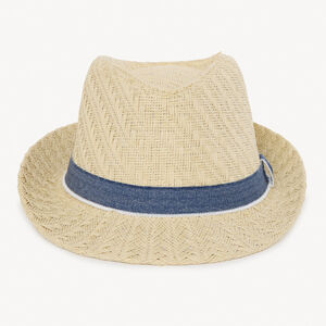 Sombrero trilby de paja con cinta para niño. 