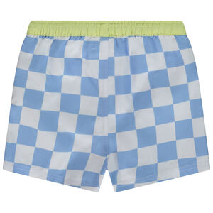 Short de baño estampado damero y palmeras para bebé niño 