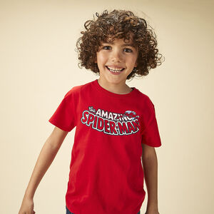 Camiseta de manga corta estampada de Spider-Man Marvel niño 
