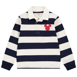 Polo manches longues à rayures avec bagde brodé et print Mickey Disney pour garçon Main Polo manches longues à rayures avec bagde brodé et print Mickey Disney pour garçon