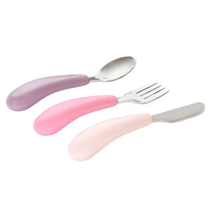 Set de 3 cubiertos para bebés Miamix rosa 
