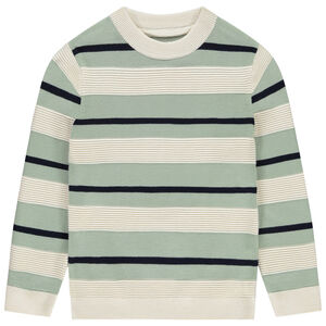Jersey de punto fantasía a rayas para niño 