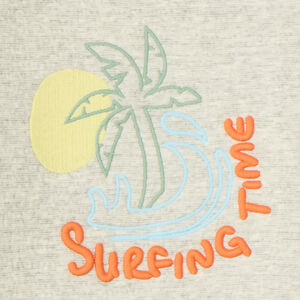 Sudadera de felpa con bordado de surf para bebé niño 