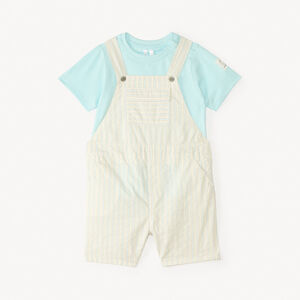 Conjunto de tirantes y camiseta de manga corta lisa para bebé niño 