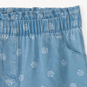 Pantalón corto de sarga estampada niña bebé 