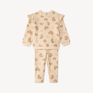 Conjunto de chándal para niña bebé con estampado de corazones 