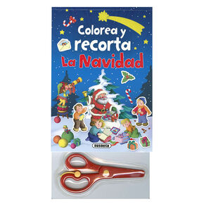 Libro para colorear y recortar Colorea y recorta la Navidad +5años 