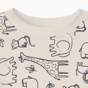 Sudadera de felpa oversize con estampado de animales para bebé niño 
