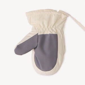 Manoplas de tela lisa con bordado para bebé niña 