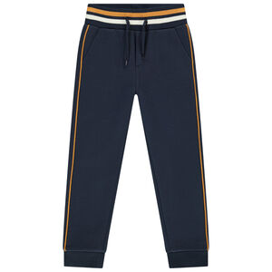 Pantalon de jogging en molleton avec ceinture rib rayé pour garçon Main Pantalon de jogging en molleton avec ceinture rib rayé pour garçon