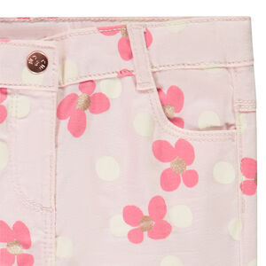 Pantalón slim de sarga con estampado para bebé niña 
