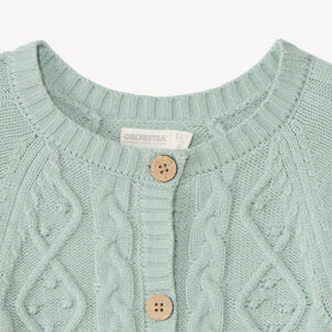 Chaleco de punto liso con trenzado decorativo para niña  Main Chaleco de punto liso con trenzado decorativo para niña