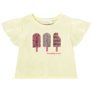 Camiseta de manga corta con helados de lentejuelas mágicas para niña 