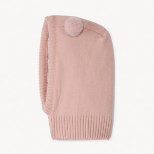 Capucha con pompones forrada de sherpa para bebé niña 