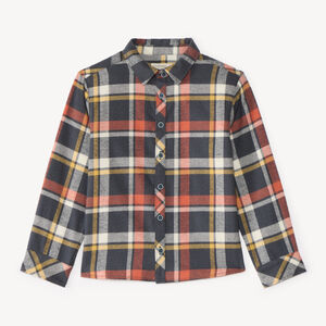 Camisa de franela de niño de manga larga a cuadros 