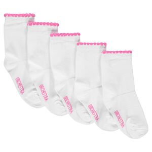 Pack de 5 pares de calcetines lisos para niña 