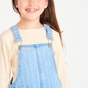Vestido de tirantes para niña de denim 