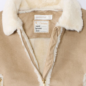 Chaqueta bicolor de ante sintético con respaldo de pelo sintético para niña 