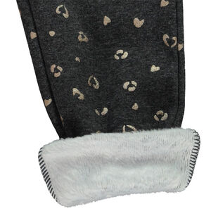 Pantalón de chándal impreso con corazones en contracolado para niña 