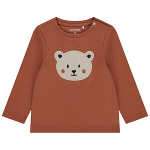 Camiseta de manga larga con parche de animal para bebé niño 