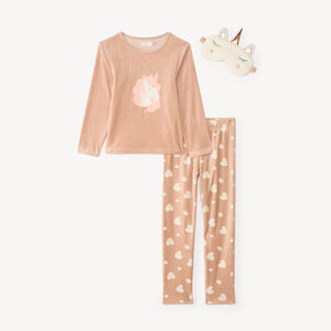 Conjunto de pijama de 3 piezas de terciopelo para niña 