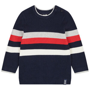 Suéter en tejido de punto de rayas para bebé niño 